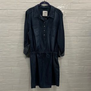 Denim drawstring dress